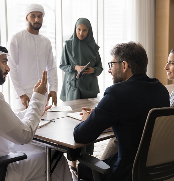 Focus Group Discussion 1 A diverse business team conducting Strategic Focus Group Research for Markets in a boardroom setting.