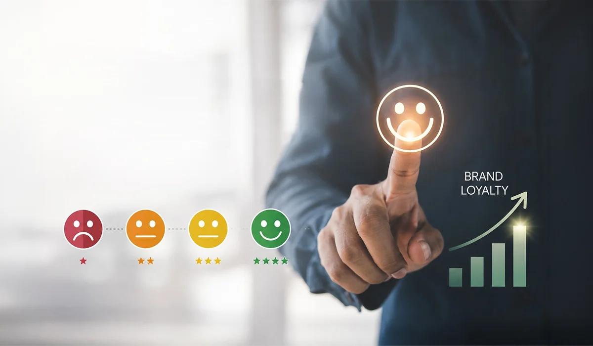 Customer Satisfaction Analysis showing customer ratings and brand loyalty growth